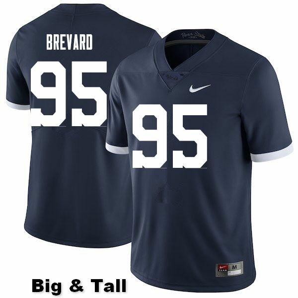 NCAA Nike Men's Penn State Nittany Lions Cole Brevard #95 College Football Authentic Throwback Big & Tall Navy Stitched Jersey MGL3198JY